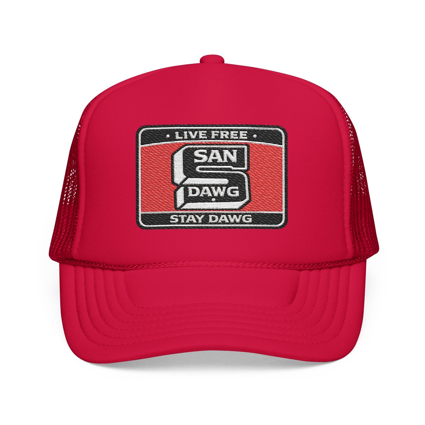 Live Free Stay Dawg Trucker Hat – San Dawg Apparel