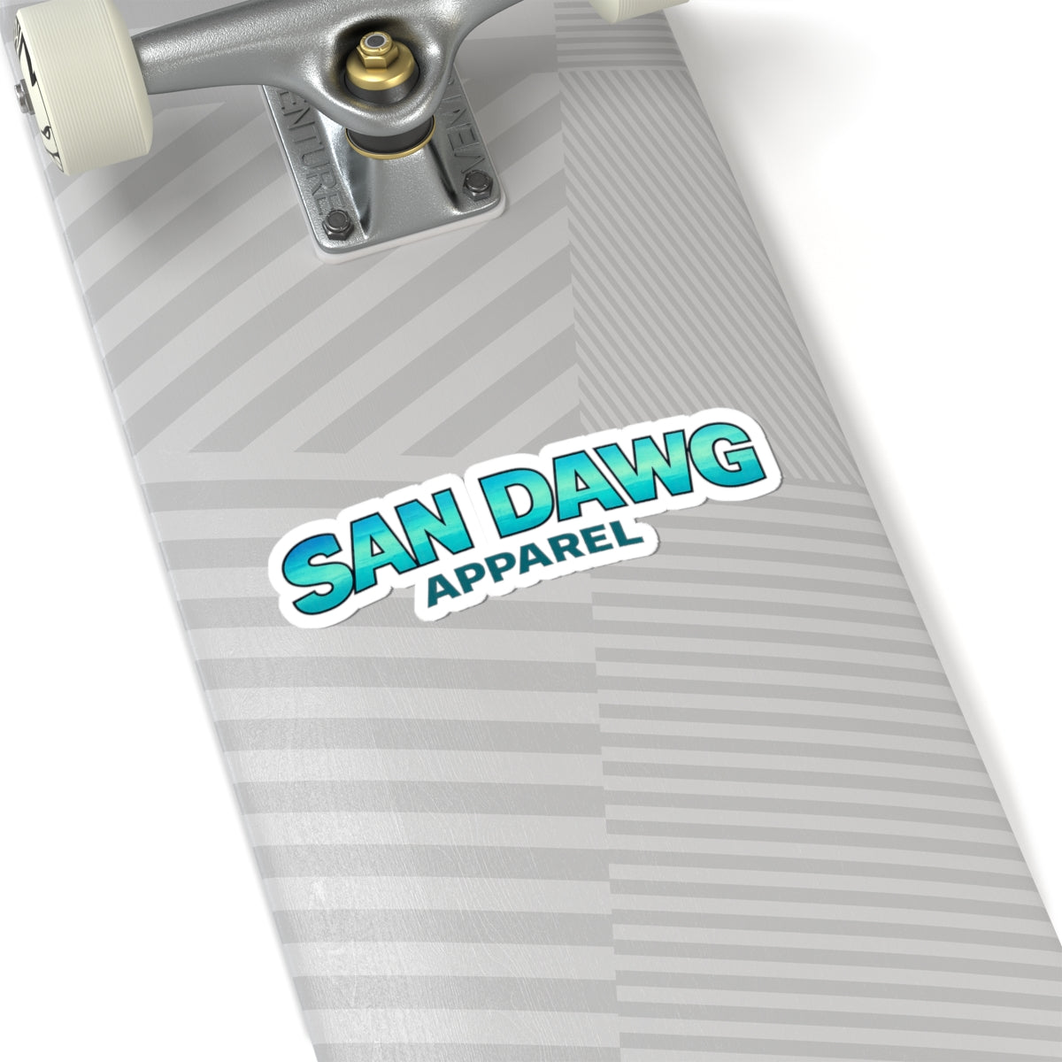 San Dawg Apparel Kiss-Cut Sticker — Teal Gradient Logo Decal