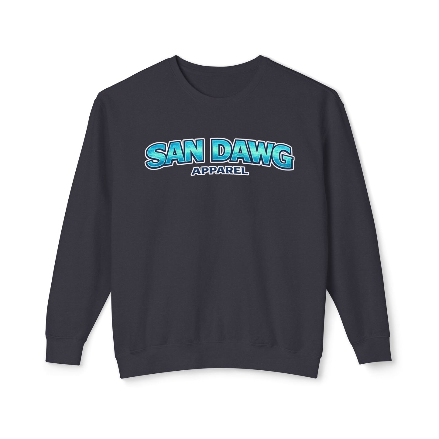 Women's San Dawg Apparel Crewneck Sweatshirt — Retro Blue Logo Lightweight Crew