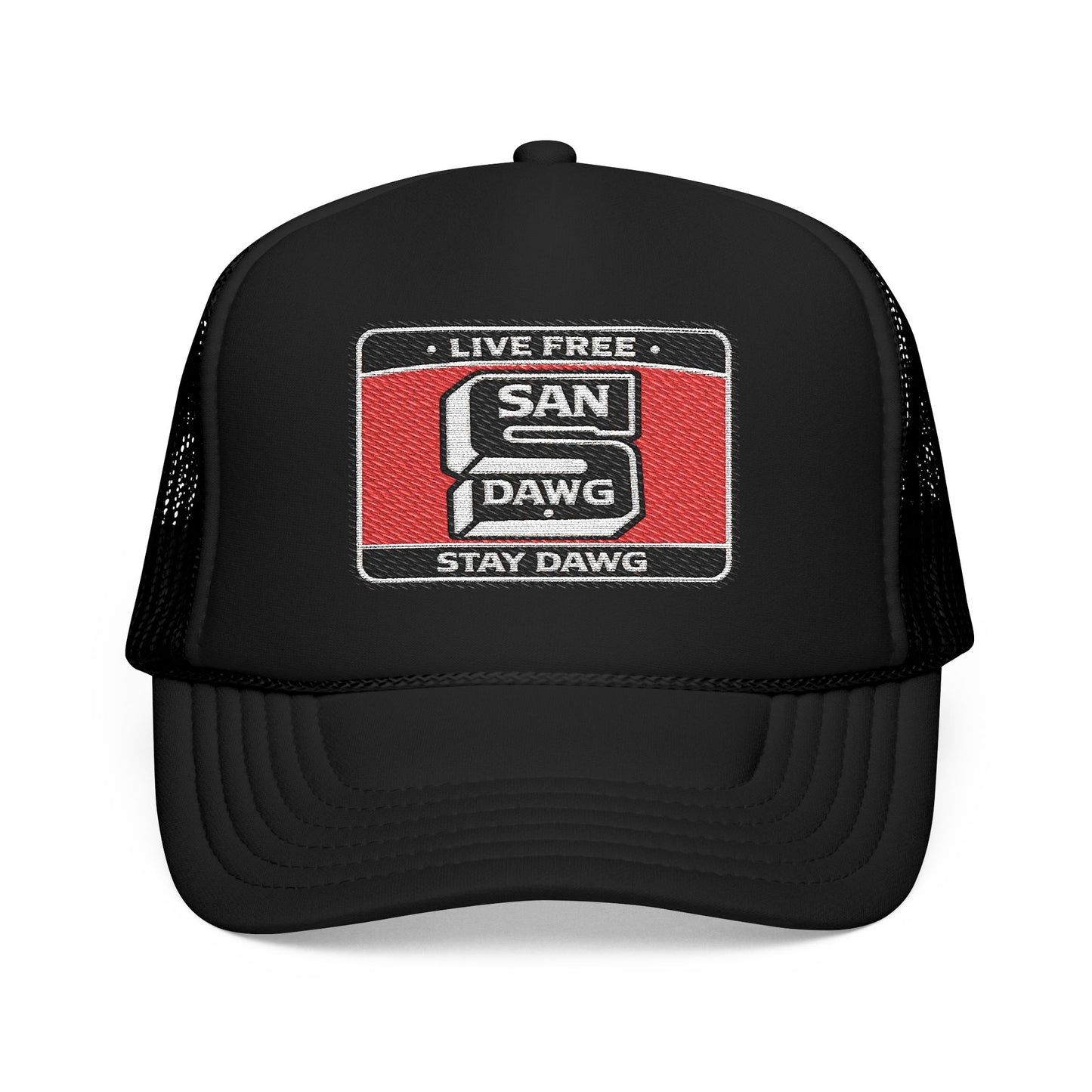 Live Free Stay Dawg Trucker Hat – San Dawg Apparel