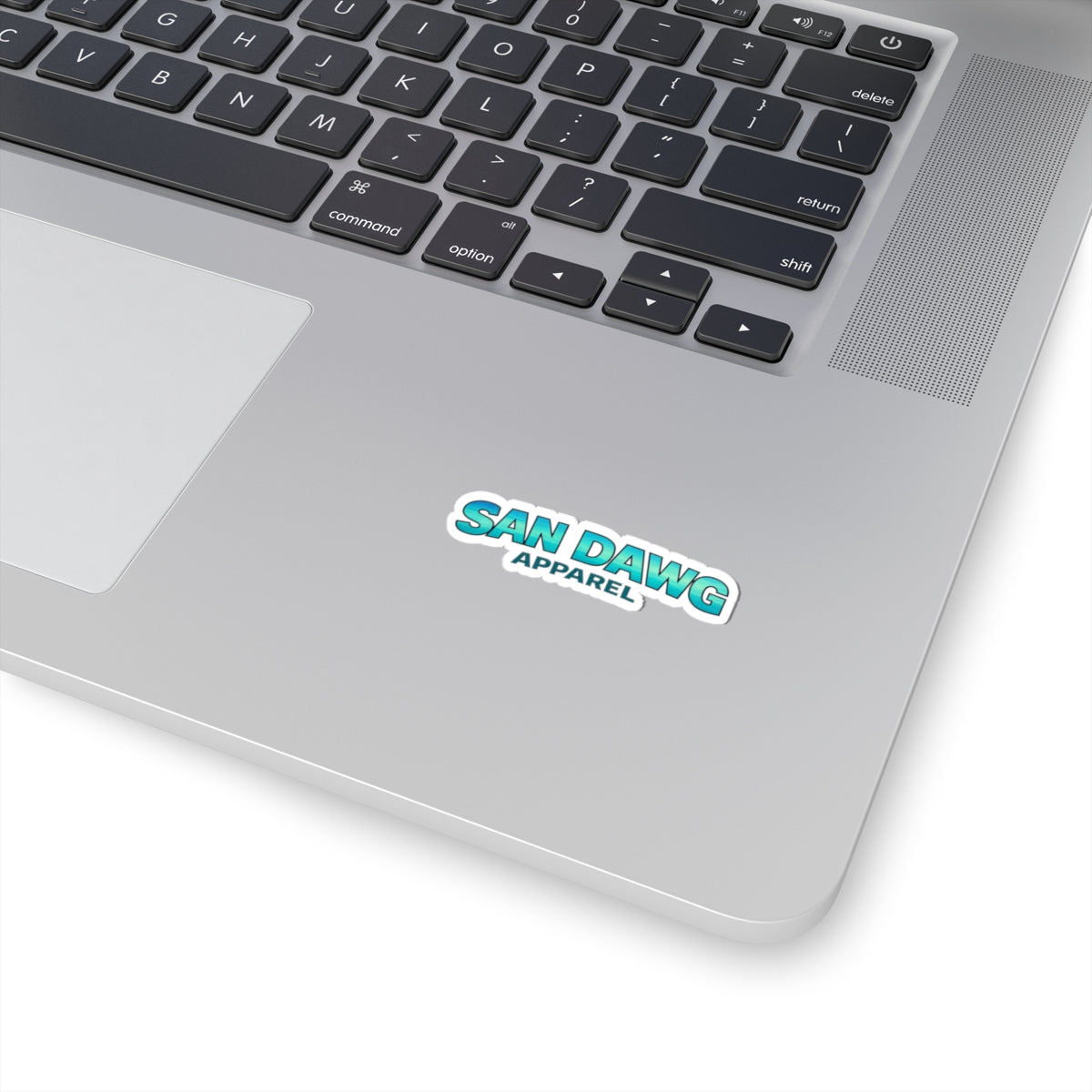 San Dawg Apparel Kiss-Cut Sticker — Teal Gradient Logo Decal