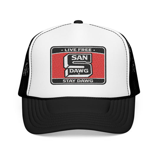 Live Free Stay Dawg Trucker Hat – San Dawg Apparel