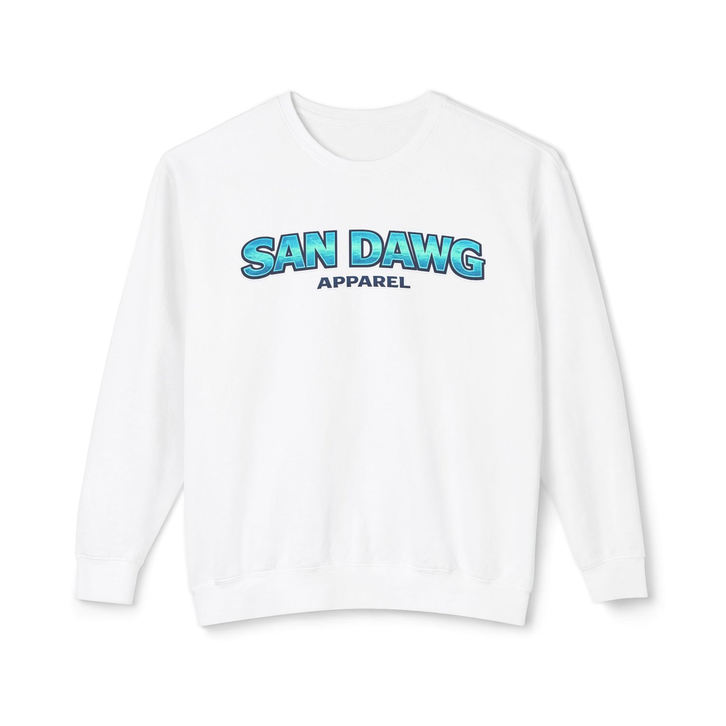 Women's San Dawg Apparel Crewneck Sweatshirt — Retro Blue Logo Lightweight Crew