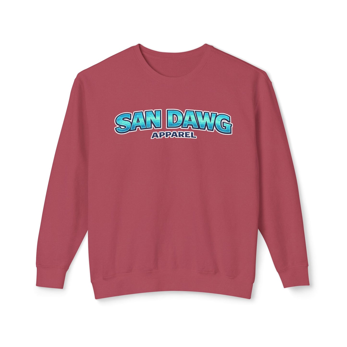 Women's San Dawg Apparel Crewneck Sweatshirt — Retro Blue Logo Lightweight Crew
