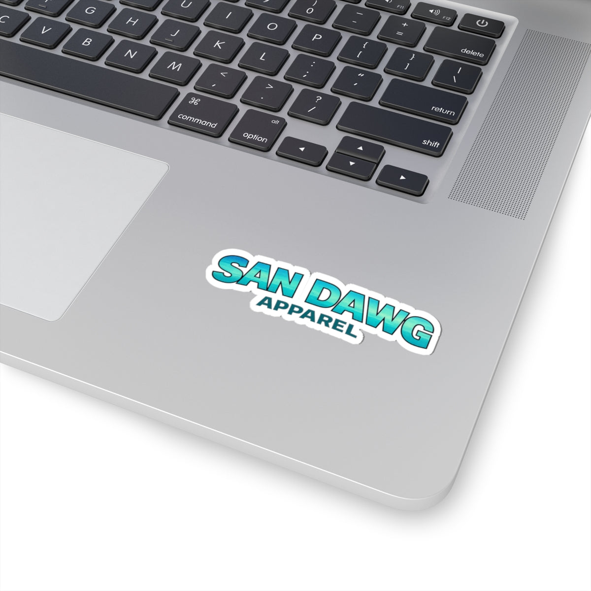 San Dawg Apparel Kiss-Cut Sticker — Teal Gradient Logo Decal